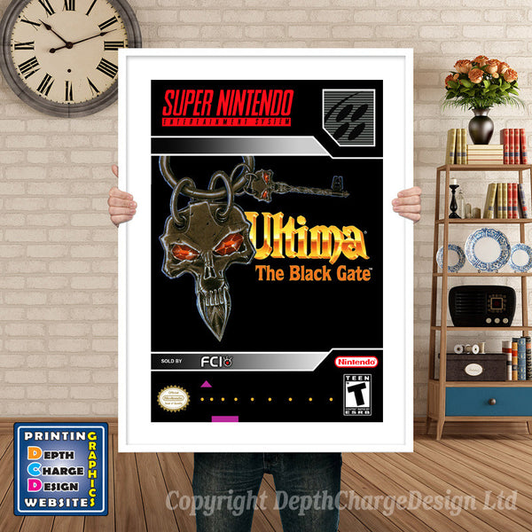 Ultima the Black Gate Super Nintendo Game Inspired Theme Retro Gaming Poster