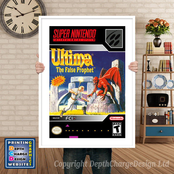 Ultima the False Prophet Super Nintendo Game Inspired Theme Retro Gaming Poster