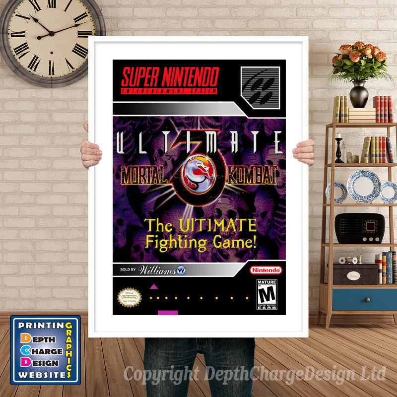 Ultimate Mortal Kombat 3 Super Nintendo GAME INSPIRED THEME Retro Gaming Poster A4 A3 A2 Or A1