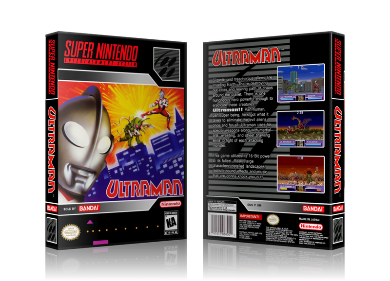 Ultraman Replacement Nintendo SNES Game Case Or Cover