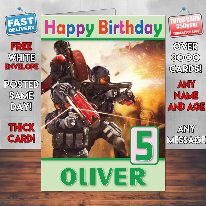 Personalised Umbrella Corps Game Inspired Style Game Kids Inspired Birthday Card (SA)