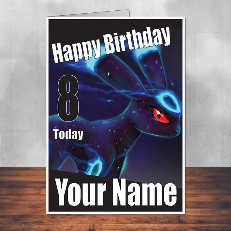 Umbreon Pokemon Go THEME INSPIRED Kids Adult Personalised Birthday Card Birthday Card