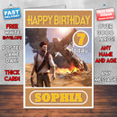 Personalised Uncharted 3 Drakes Inspired Style Game Kids Inspired Birthday Card (SA)