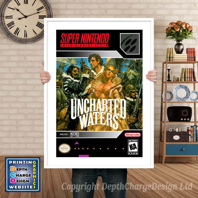 Uncharted Waters Super Nintendo GAME INSPIRED THEME Retro Gaming Poster A4 A3 A2 Or A1