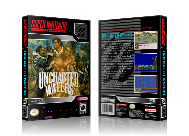 Uncharted Waters Replacement Nintendo SNES Game Case Or Cover