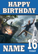 Uncharted 4 Design 3 THEME INSPIRED Kids Adult Personalised Birthday Card Birthday Card