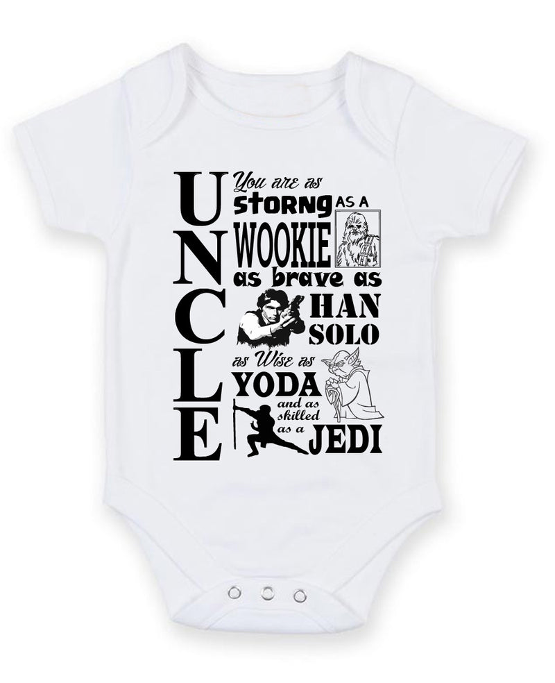 Uncle You Are As Strong As Wookie Personalised Baby Boy Girl Unisex Short Sleeve Bodysuit