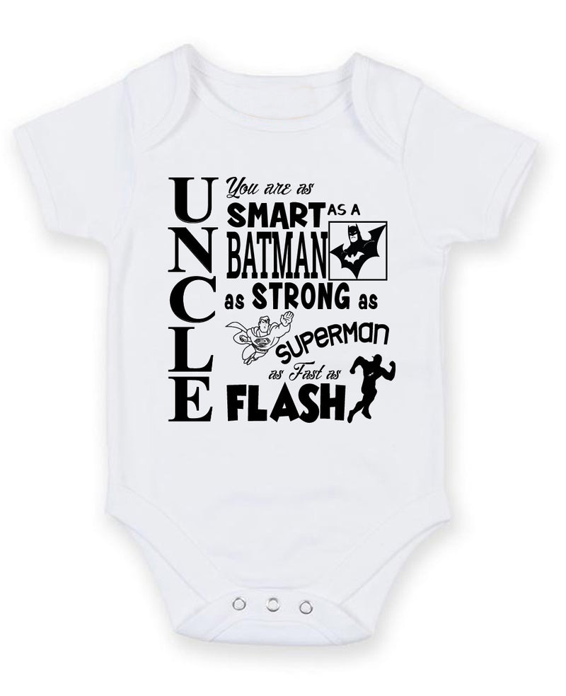 Uncle You're As Smart As Batman Personalised Baby Boy Girl Unisex Short Sleeve Bodysuit