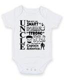 Uncle Youre As Smart As Ironman Personalised Baby Boy Girl Unisex Short Sleeve Bodysuit