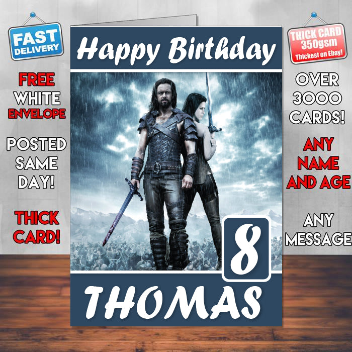 Underworld Movie Theme Style Personalised Kids Inspired Movie Birthday Card (SA)