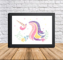 Personalised Unicorn 1 B Word Art Poster Print