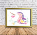 Personalised Unicorn 1 B Word Art Poster Print
