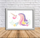 Personalised Unicorn 1 B Word Art Poster Print