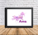 Personalised Unicorn 2 B Word Art Poster Print