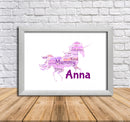 Personalised Unicorn 2 B Word Art Poster Print