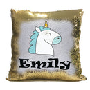 Unicorn 4 BM Personalised Gold Magic Cushion including cushion insert