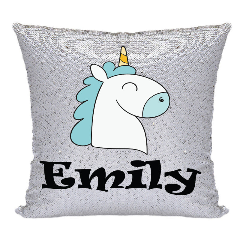 Unicorn 4 BM Personalised Gold Magic Cushion including cushion insert