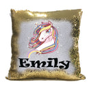 Unicorn 5 BM Personalised Gold Magic Cushion including cushion insert