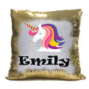 Unicorn 6 BM Personalised Gold Magic Cushion including cushion insert