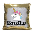 Unicorn 7 BM Personalised Gold Magic Cushion including cushion insert