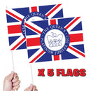 The Queen's Platinum Jubilee Union Jack Handwaving Flags X5