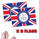 The Queen's Platinum Jubilee Union Jack Handwaving Flags X8