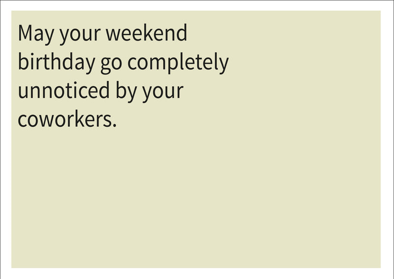 Unnoticed Coworkers INSPIRED Adult Personalised Birthday Card Birthday Card