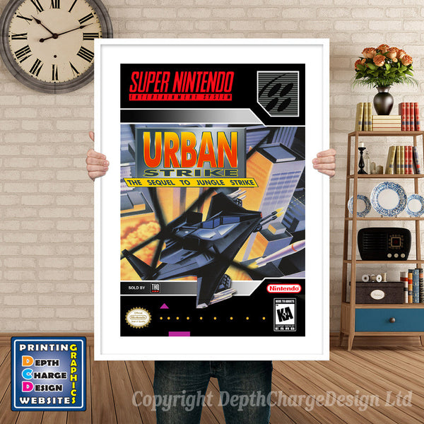 Urban Strike Super Nintendo Game Inspired Theme Retro Gaming Poster