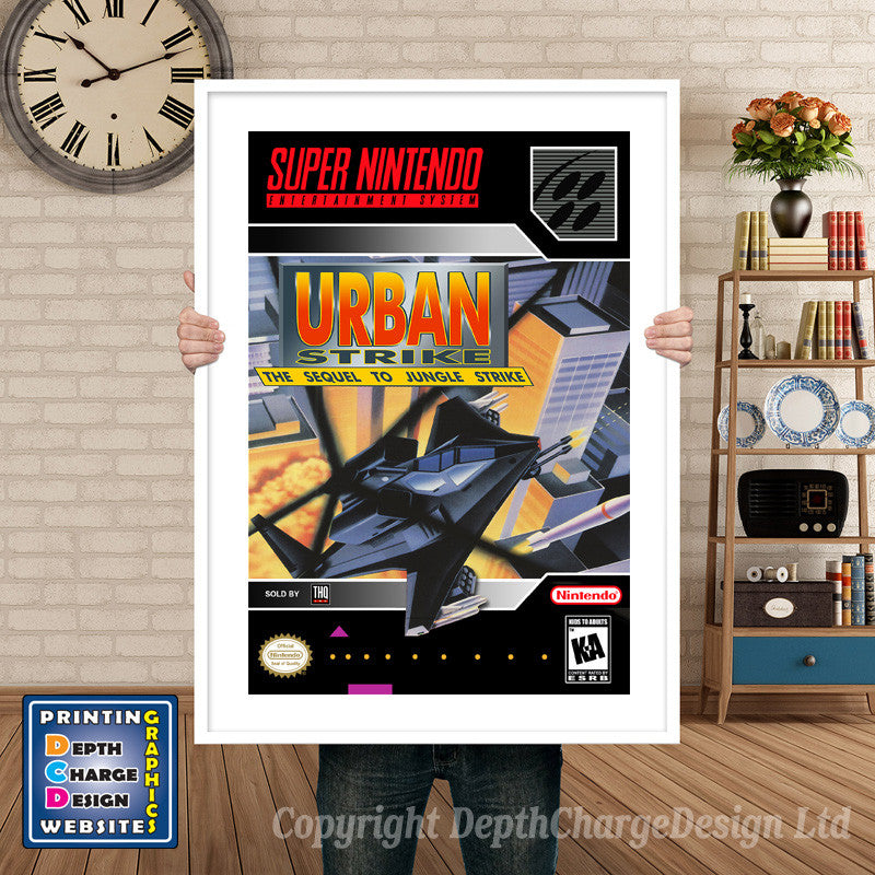 Urban Strike Super Nintendo GAME INSPIRED THEME Retro Gaming Poster A4 A3 A2 Or A1