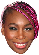 VENUS WILLIAMS JB - Tennis Fancy Dress Cardboard Celebrity Party Face Mask