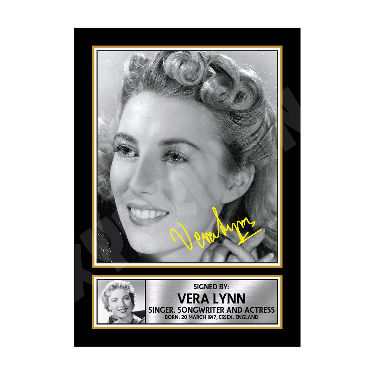 VERA LYNN Tv Show Printed Signature Print – Vera Lynn Tv Show Printed Signature Print – A1 Print Only