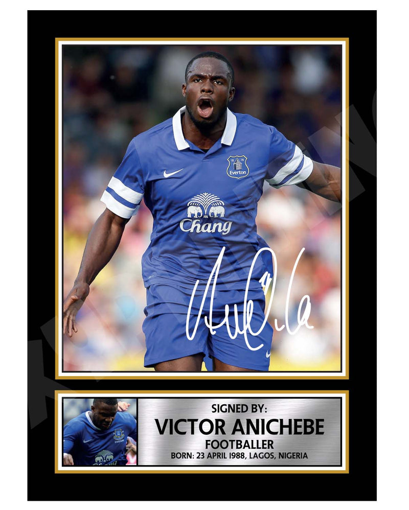 VICTOR ANICHEBE Limited Edition Football Player Signed Print - Football