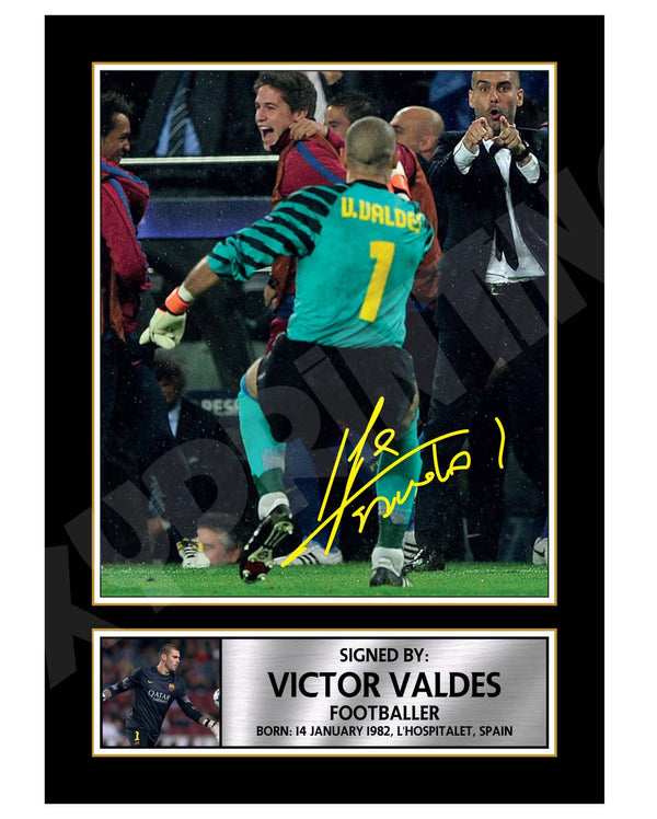 VICTOR VALDES Football Player Printed Signature Print