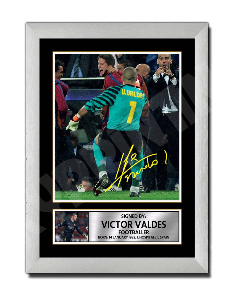 VICTOR VALDES Limited Edition Football Player Signed Print - Football