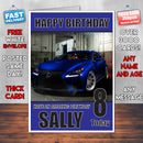 VOSSEN BLUE LEXUS Personalised THEME INSPIRED Style PERSONALISED Kids Adult FUNNY Birthday Card