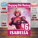 Valentine Theme Style Personalised Kids Inspired Movie Birthday Card (SA)