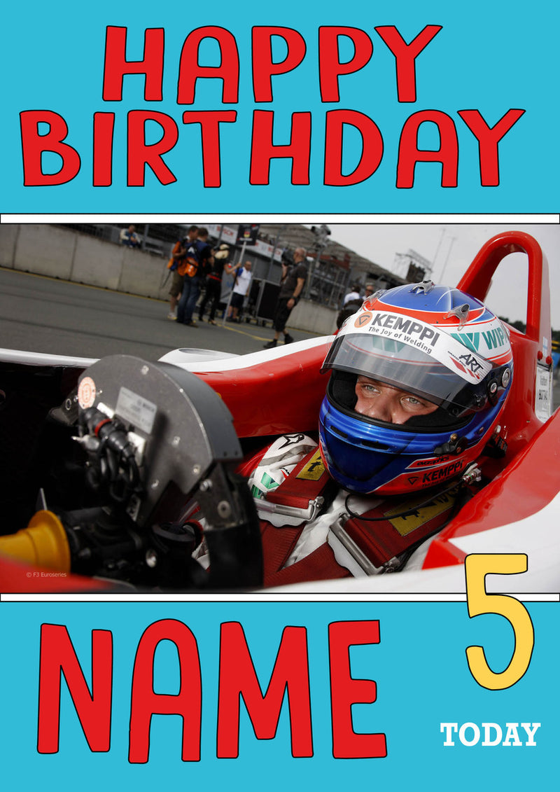 Personalised Valtteri Bottas F1 THEME INSPIRED PERSONALISED Kids Adult Birthday Card 2