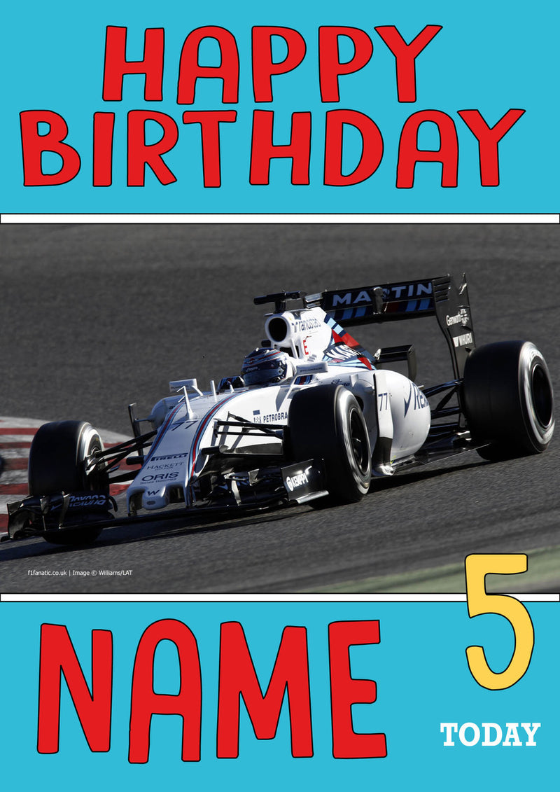 Personalised Valtteri Bottas F1 THEME INSPIRED PERSONALISED Kids Adult Birthday Card 3