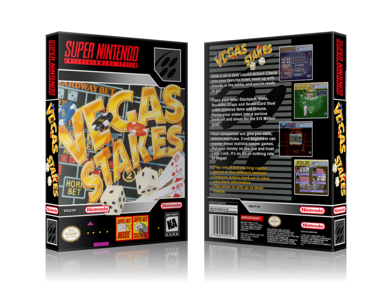 Vegas Stakes Replacement Nintendo SNES Game Case Or Cover