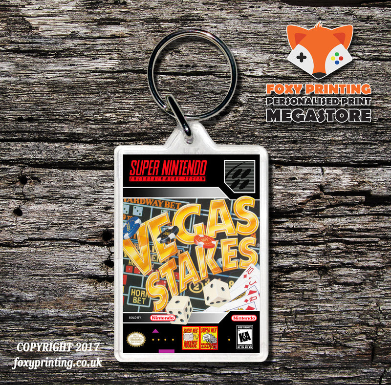 Vegas Stakes Game Inspired Retro Gaming Keyring