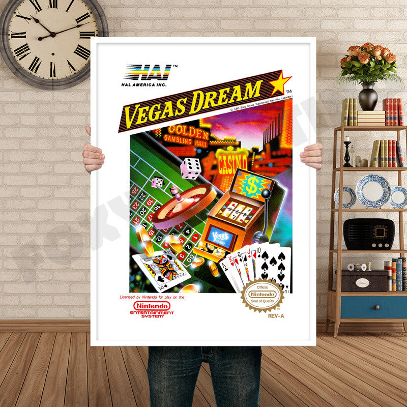 Vegas Dream Retro GAME INSPIRED THEME Nintendo NES Gaming A4 A3 A2 Or A1 Poster Art 610