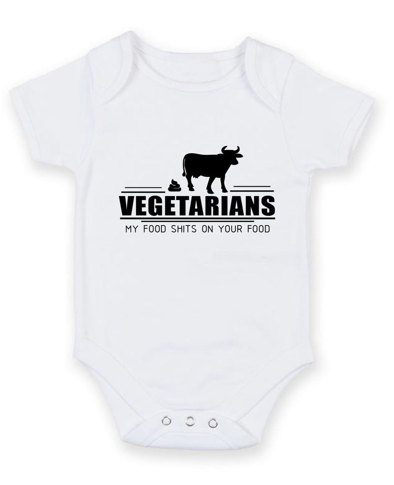 Vegetarians Personalised Baby Boy Girl Unisex Short Sleeve Bodysuit