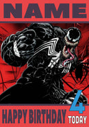 Venom THEME INSPIRED Style PERSONALISED Kids Adult FUNNY Birthday Card 2