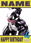 Venom THEME INSPIRED Style PERSONALISED Kids Adult FUNNY Birthday Card