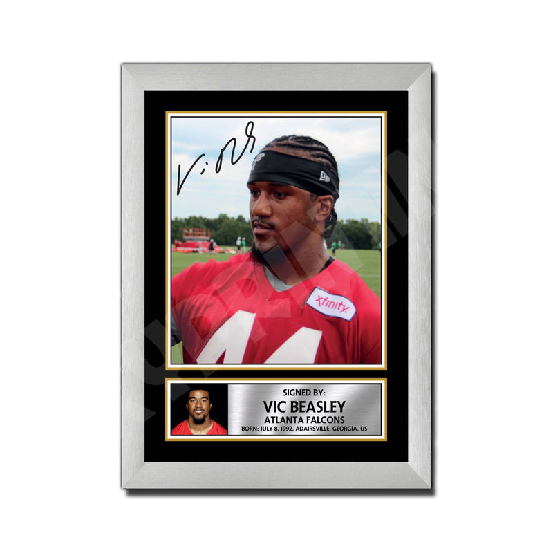 Vic Beasley 1 Limited Edition Football Signed Print - American Footballer