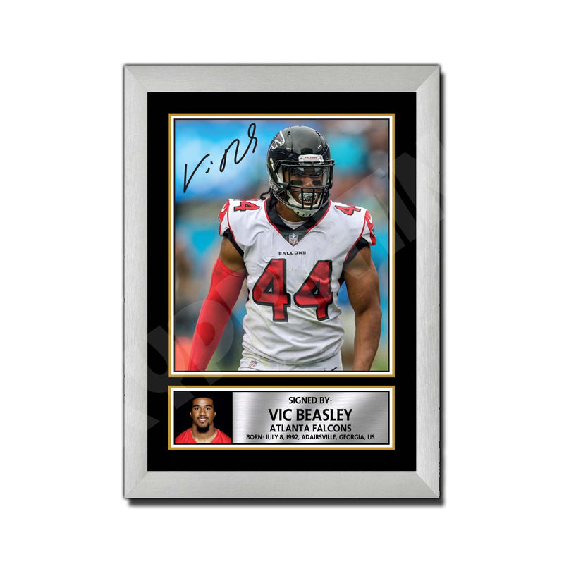 Vic Beasley 2 Limited Edition Football Signed Print - American Footballer
