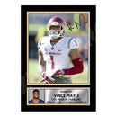 Vince Mayle 1 Limited Edition Football Signed Print - American Footballer