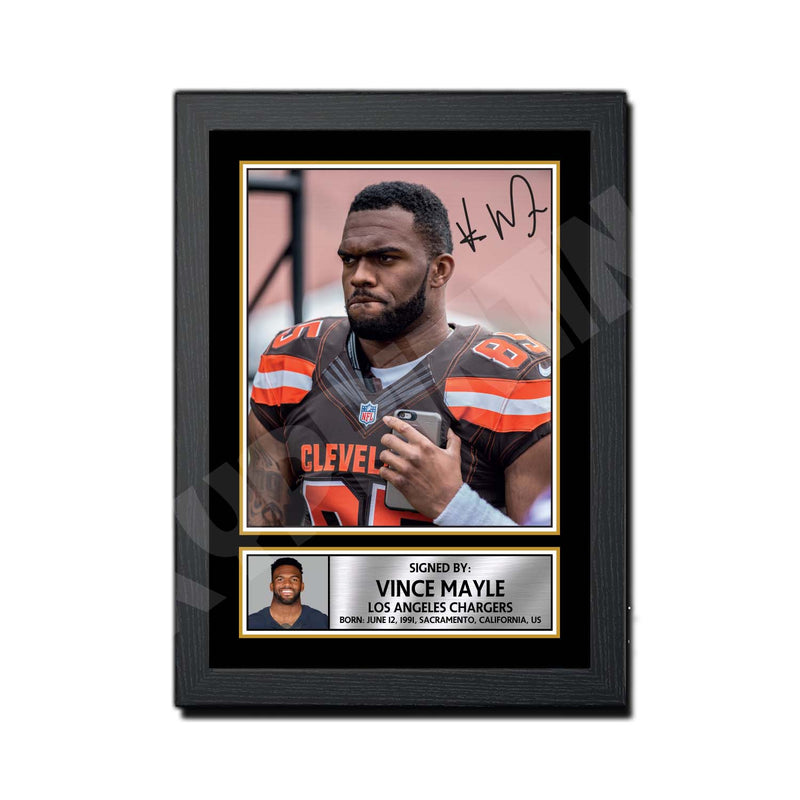 Vince Mayle 2 Limited Edition Football Signed Print - American Footballer