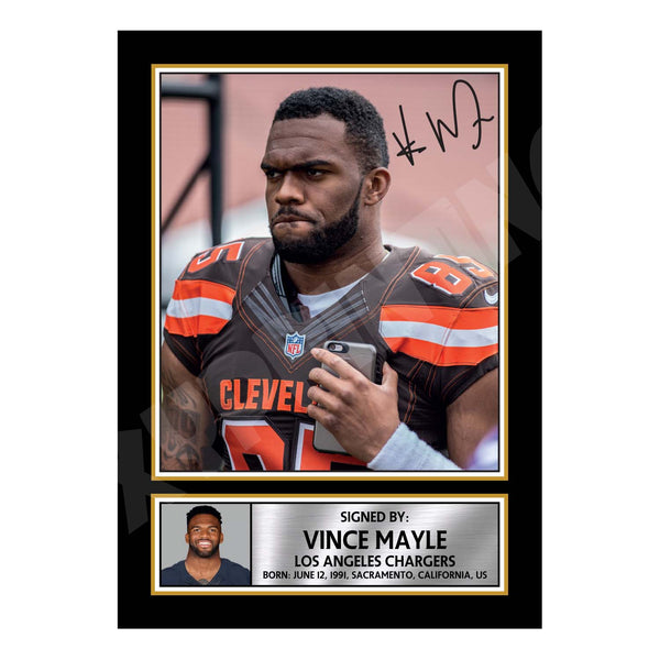 Vince Mayle 2 American Football Printed Signature Print