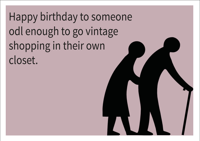 Vintage Shopping INSPIRED Adult Personalised Birthday Card Birthday Card